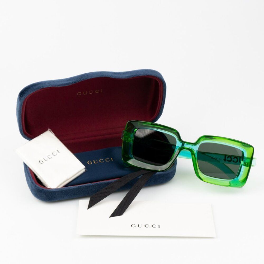 NEW Gucci GG1718S 003 Green Women Square Sunglasses GG 1718S - Picture 9 of 13